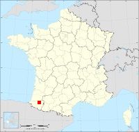 Localisation de Labastide-Monréjeau, code postal 64170