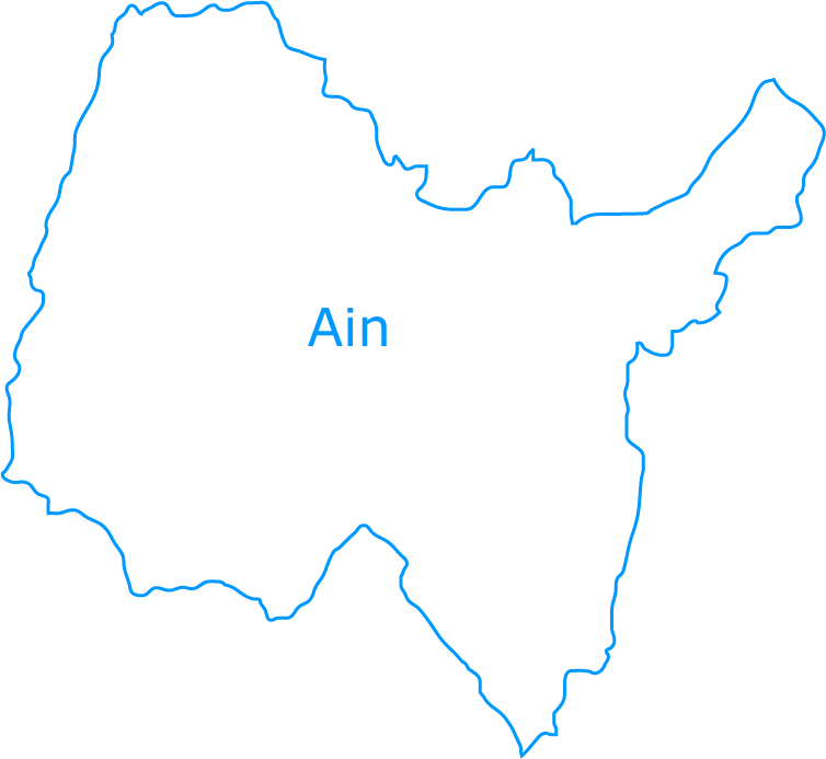 Carte vierge de l'Ain