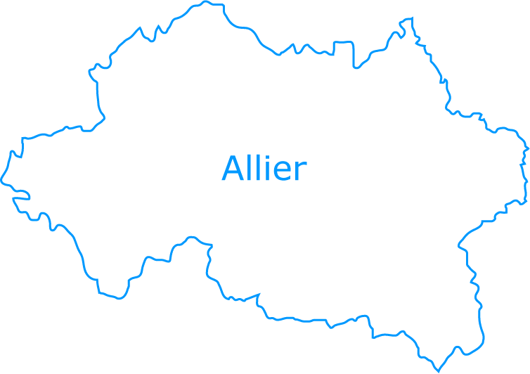 Carte vierge de l'Allier