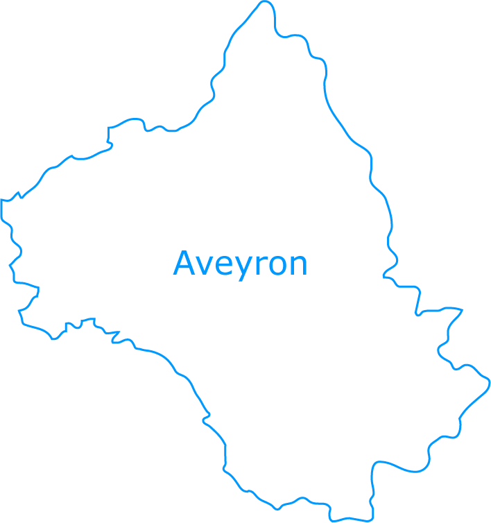 Carte vierge de l'Aveyron
