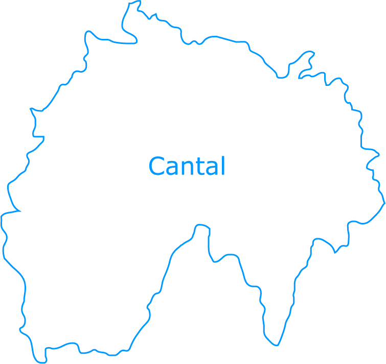 Carte vierge du Cantal