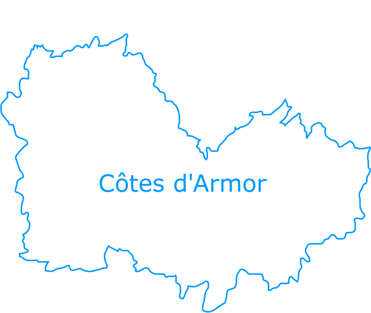 Carte vierge des Cotes-d-Armor