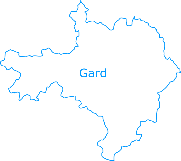 Carte vierge du Gard