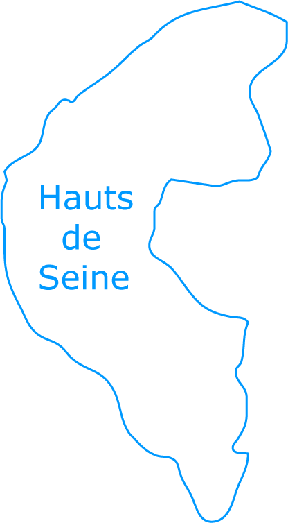 Carte vierge des Hauts-de-Seine