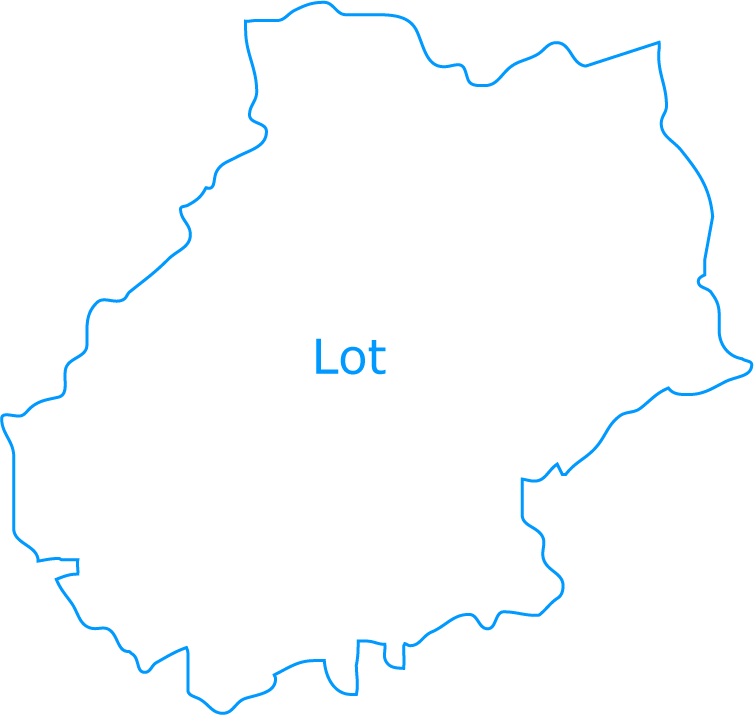 Carte vierge du Lot