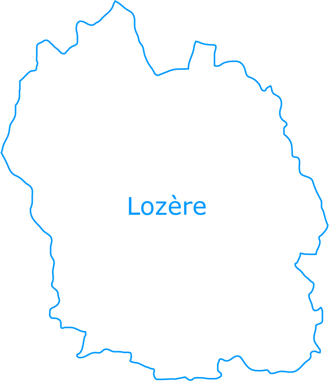 Carte vierge de la Lozere