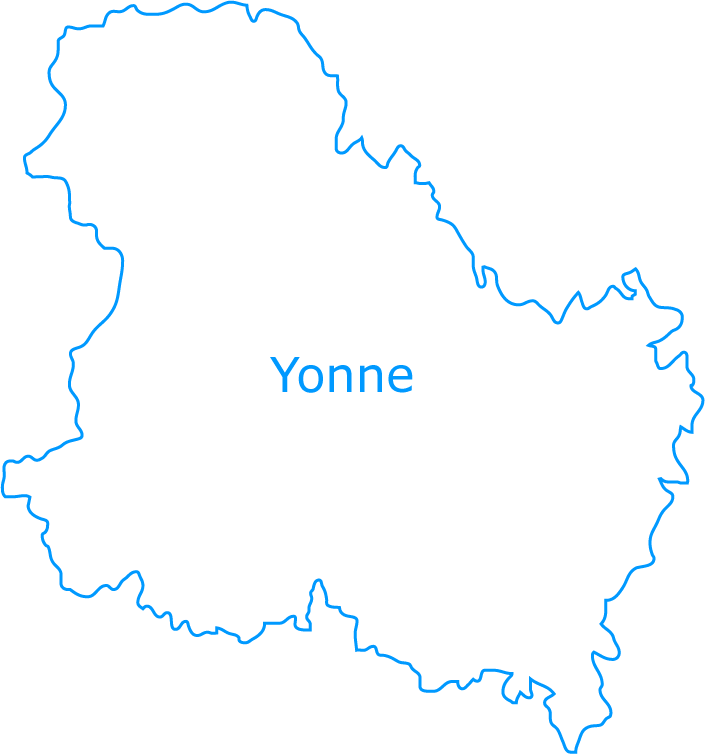 Carte vierge de l'Yonne